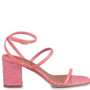 NEW Paris Texas Pink Reptile Block Heel Sandal 37